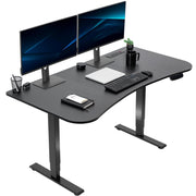 VIVO Electric 63 x 32 in Standing Desk, Memory Height Adjustment, 176 lb Frame Support, 2E Series, Black Top Black Frame, DESK-KIT-2E1B