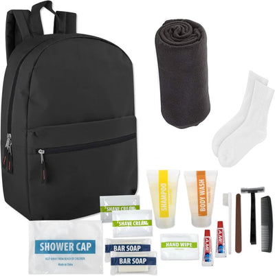 12 Packs of Homeless Care Package Supplies Bulk Hygiene Toiletries, 18 Piece Homeless Winter Survival Supplies Bulk Kits for Distribution