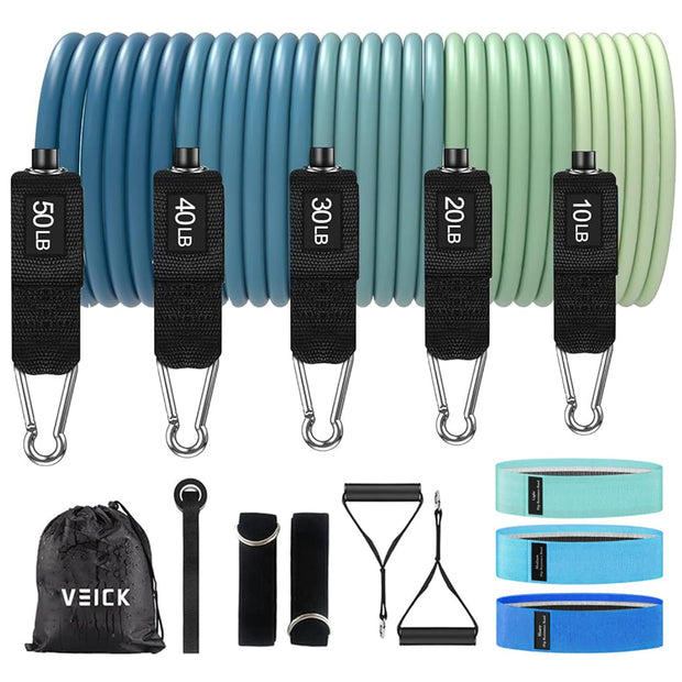 VEICK Resistance Bands, Exercise Bands, Workout Bands, Resistance Bands for Working Out with Handles for Men and Women, Exercising Bands for Fitness Weights Work Out at Home