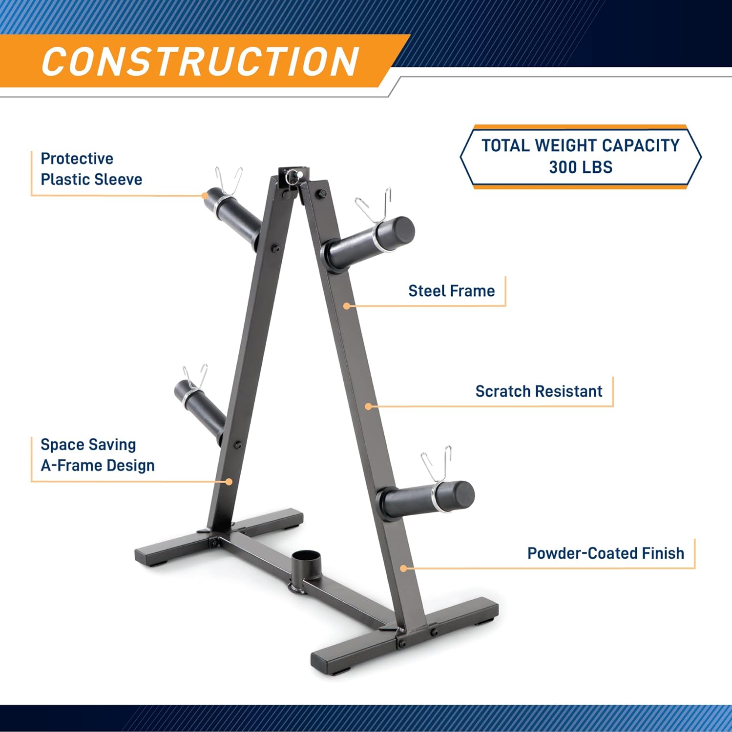 Marcy Olympic Weight Plate Tree for 2-Inch Plates Weight Storage Rack