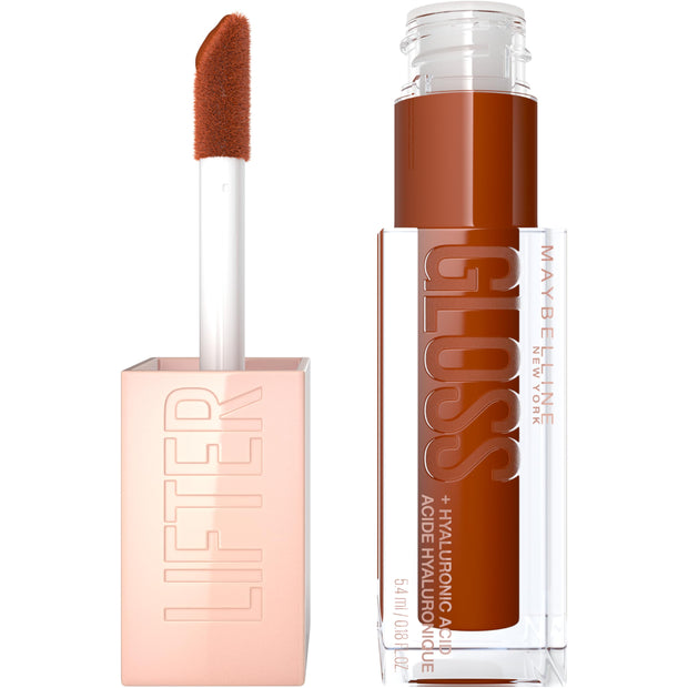 Maybelline Lifter Gloss, Hydrating Lip Gloss with Hyaluronic Acid, Ice, Pink Neutral, 0.18 Ounce