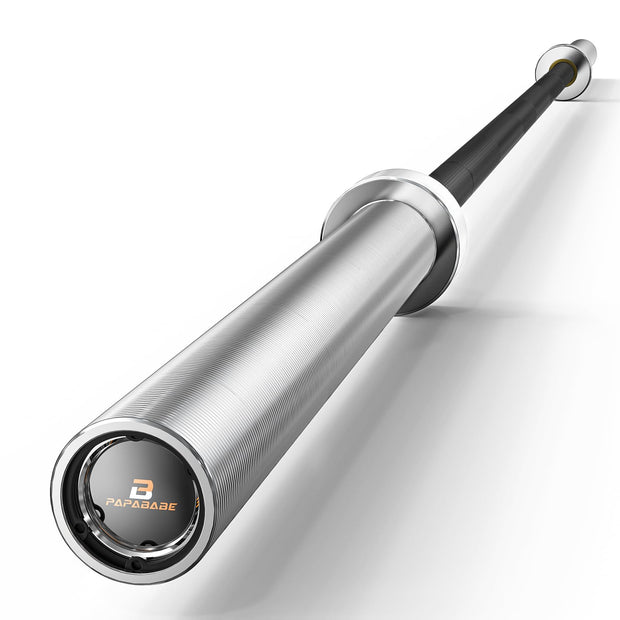 PAPABABE Olympic Barbell, 2-inch 45lb/35lb Weight Bar for Strength Training. 6.5ft/7ft Olympic Bar, 1000lb Plus Capacity, Chrome/Zinc Plating, knurled Grip for Bench Press Deadlift Squat