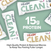 Ready Nutrition CLEAN Bar, 15g Protein for Lean Muscle Mass, 7g Fiber for Satiety, Great for Muscle Building, Muscle Recovery and Weight Loss - Variety Pack (Pack of 24)