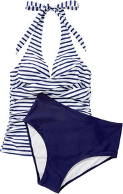 SUUKSESS Women Sexy Halter Tankini Bathing Suit Slimming Tummy Control Swimsuit