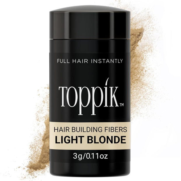 Toppik Hair Building Fibers, Light Blonde, 0.11 oz Fill In Fine or Thinning Hair, Instantly Thicker, Fuller Looking, 9 Shades for Men & Women, Keratin Protein Formula