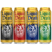 Liquid Death Iced Tea Variety 12-Pack (19.2 Oz Cans) (Grim Leafer, rest in Peach, Dead Billionaire, Green Guillotine)