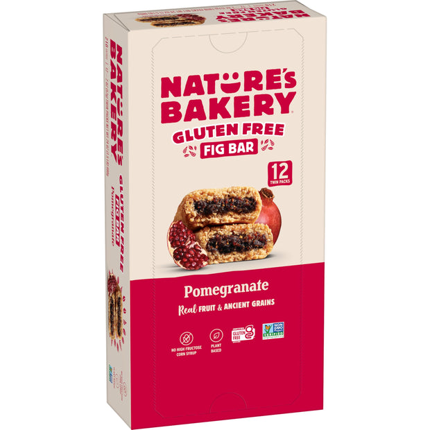 Nature’s Bakery Gluten Free Fig Bars, Raspberry, Real Fruit, Vegan, Non-GMO, Snack bar, 6 boxes with 6 twin packs (36 twin packs)
