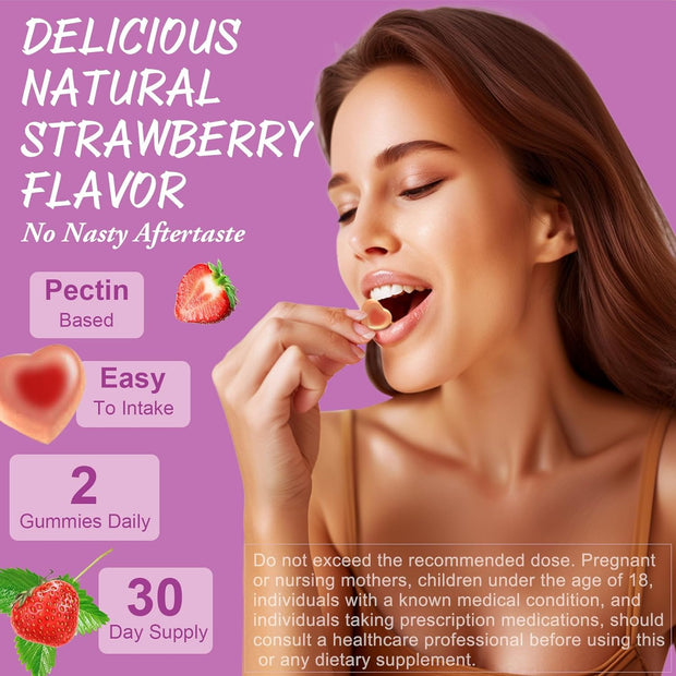 Sugar Free Multivitamin Gummies for Women 14+ w/Iron, Inositol, Folate, Biotin, Womens Daily Multivitamin Gummy w/Vitamin A, C, B, D3, K2, for Hair, Skin, Energy, Immune, Strawberry Flavor