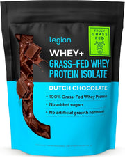 LEGION Whey+ Protein Whey Isolate from Grass Fed Cows - Whey Protein Isolate Powder Low Calorie, Non-GMO, Sugar Free, Lactose and Gluten Free, All Natural Protein Powder for Men & Women 30 Servings