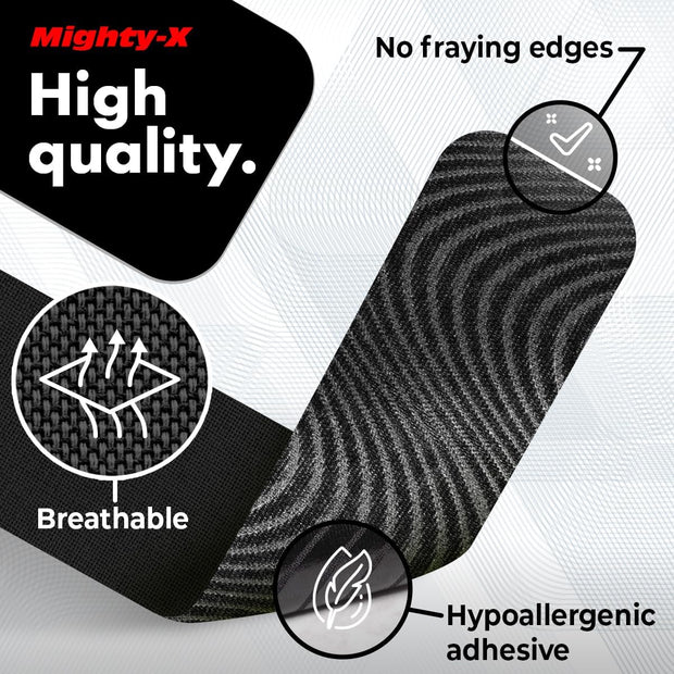 Waterproof Kinesiology Tape - 3 Rolls - Knee Support & Muscle Pain Relief - 16.4 ft Uncut Sports Kinetic Tape for Joint Stability - 50 Instructional Videos