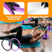 Pilates Ring Set – Home Pilates Equipment for Women Kit with Magic Circle Pilates Ring and Ball Set, Resistance Bands & Massage Balls & Exercise Bands for Toning，Flexibility & Core Strength