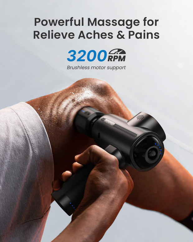 RENPHO Massage Gun Deep Tissue with Heat and Cold Head, Handheld Muscle Massager Therapy with Carry Case, Percussion Body Masajeador for Men Women Athletes Back Upgrade, Active Thermacool