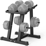 PAPABABE Adjustable Dumbbell Stand with 1 inch Plate Tree, Heavy-Duty Dumbbell Column Rack with 500LB Capacity - Compact Space-Saving Design, Anti-Tip Base & Ergonomic Height for Home Gym Organization