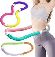 Weighted Foldable HulaHoops for Adults – 3.3 lb Portable Fitness Hoop for Waist Slimming, Postpartum Recovery, Home & Travel Exercise Equipment