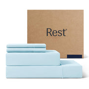 REST® Evercool®+ Cooling Sheet Set, King Size, Light Gray, Breathable Bed Sheets for Hot Sleeper and Night Sweats, with Pillowcases, with Ionic+ Self-Cleaning Silver Yarn for Sensitive Skin, 4PCS