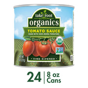 Take Root Organics Canned Organic Tomato Sauce, 8 oz Can (Pack of 24 Cans)