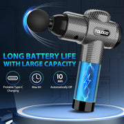 TOLOCO Massage Gun, Deep Tissue Back Massage for Athletes for Pain Relief, Percussion Massager with 10 Massages Heads & Silent Brushless Motor, Gifts for Fathers Day, Black