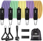 WHATAFIT Resistance Bands, Exercise Bands，Resistance Bands for Working Out, Work Out Bands with Handles for Men and Women Fitness, Strength Training Home Gym Equipment