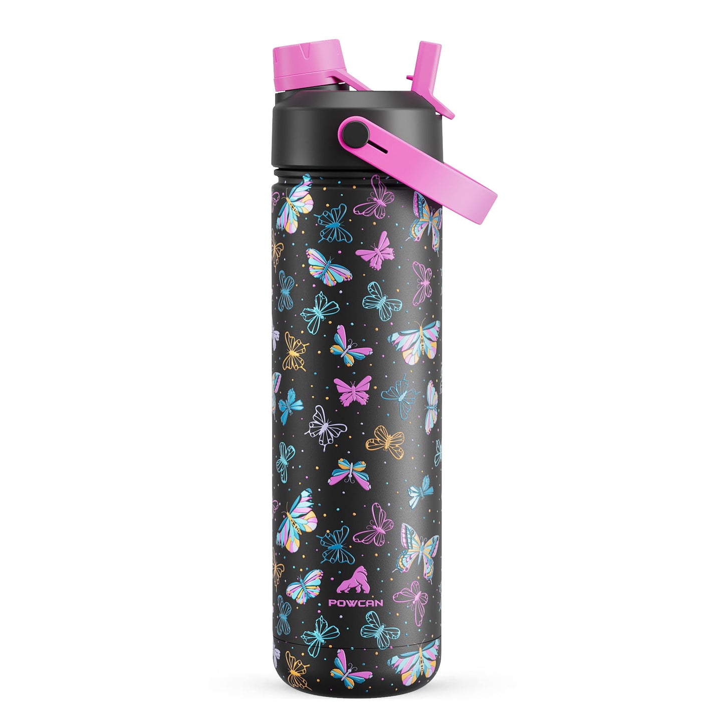 26 oz Insulated Water Bottle with 2-in-1 Straw and Spout Lid, Keep Cold 24H, Leak-Proof, Fits in Car Cup Holder, Stainless Steel Water Bottle for Sports, Travel, and School (Cotton Candy)
