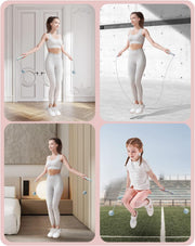 YOTTOY Skipping Ropes for Adults -Cordless Counter Jump Rope with Large Cordless Ball-Weighted Jump Rope for Women with LCD Display