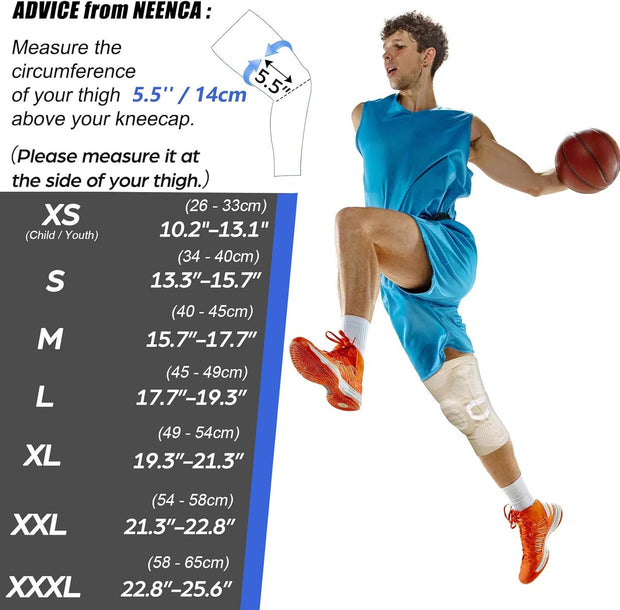 NEENCA Professional Knee Brace for Pain Relief, Medical Knee Support with Patella Pad & Side Stabilizers, Compression Knee Sleeve for Meniscus Tear, ACL, Joint Pain, Runner, Workout - FSA/HSA Eligible