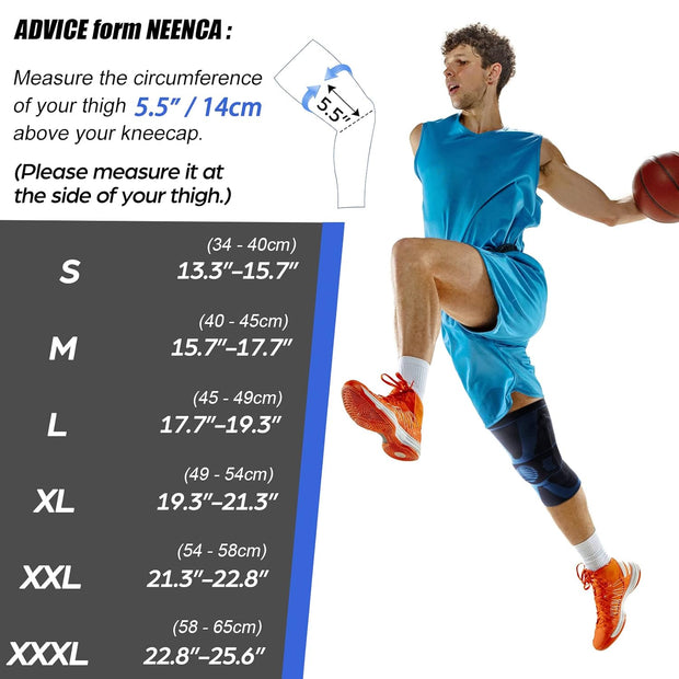 NEENCA Knee Brace for Knee Pain Relief, Medical Knee Support with Patella Pad & Side Stabilizers, Compression Knee Sleeve for Meniscus Tear, ACL, Arthritis, Joint Pain, Runner, Sport- FSA/HSA APPROVED