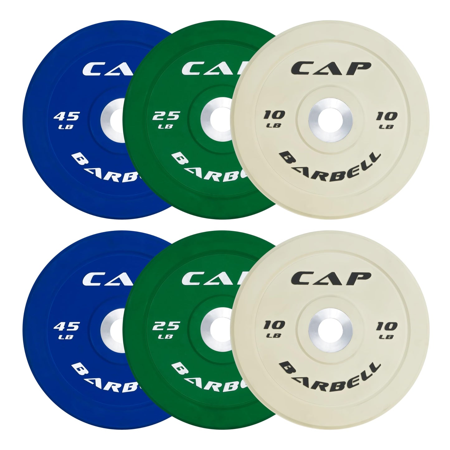 CAP Barbell 2-Inch Olympic Bumper Plate Weight Set | 100-370 lbs | Multiple Options