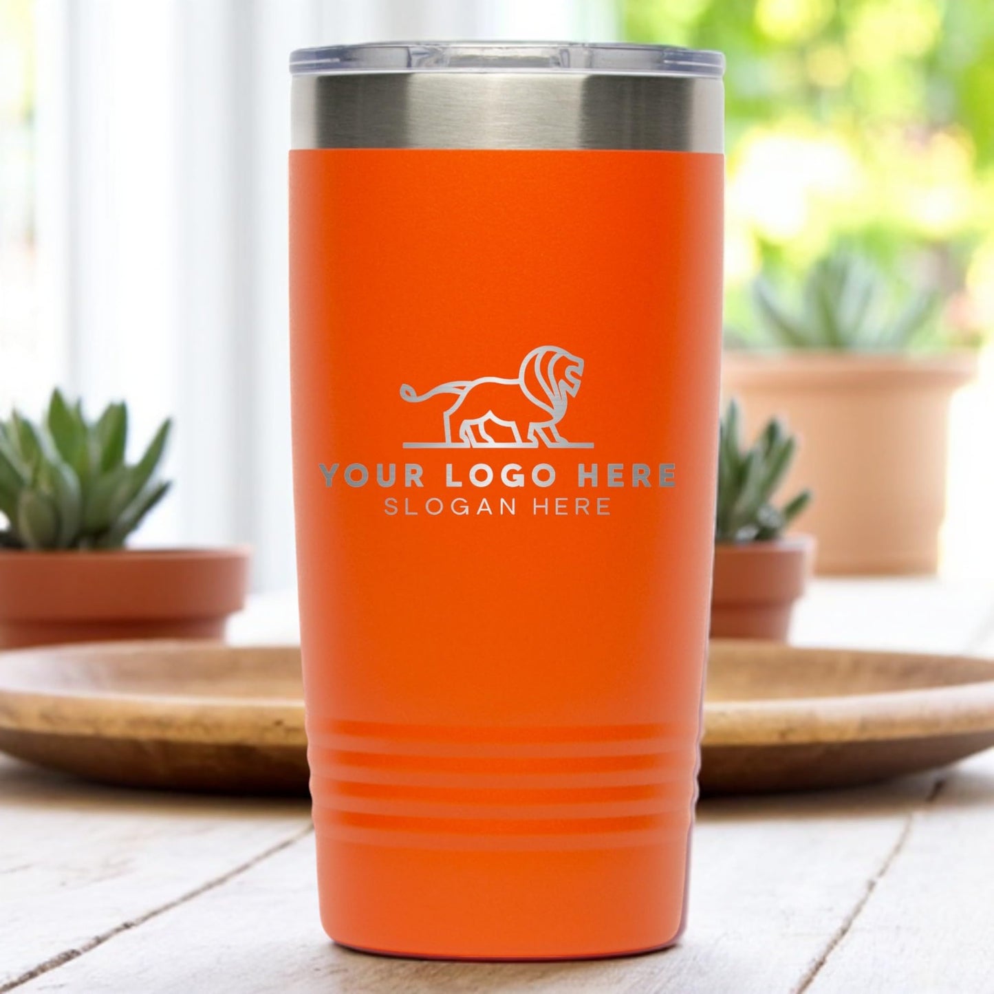 20oz Stainless Steel Tumbler - Upload Your Logo, Custom Engraved, Double Wall Vacuum Insulated Travel Mug, Ideal for Corporate Gifts, Events, and Sports Teams