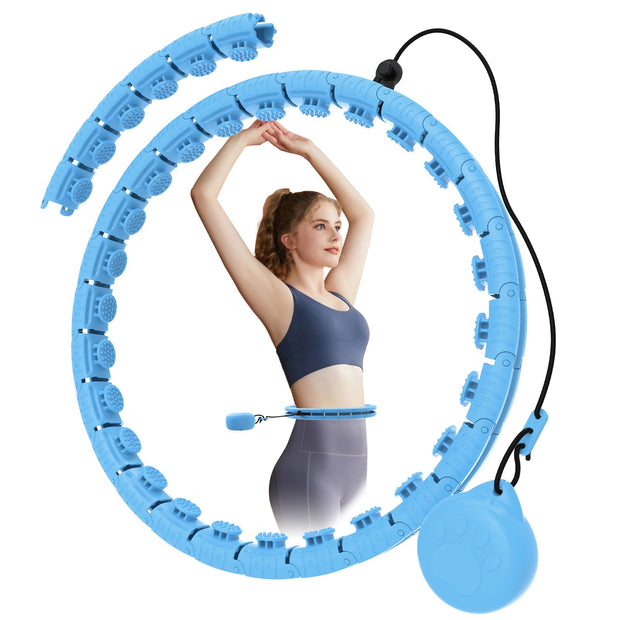 Weighted Hula Circle with 32 Links(66 Inch), Sweet Weight Ball, for Adults Weight Loss, Infinity Fitness Hoop Plus Size, for Women Smart Exercise Equipment
