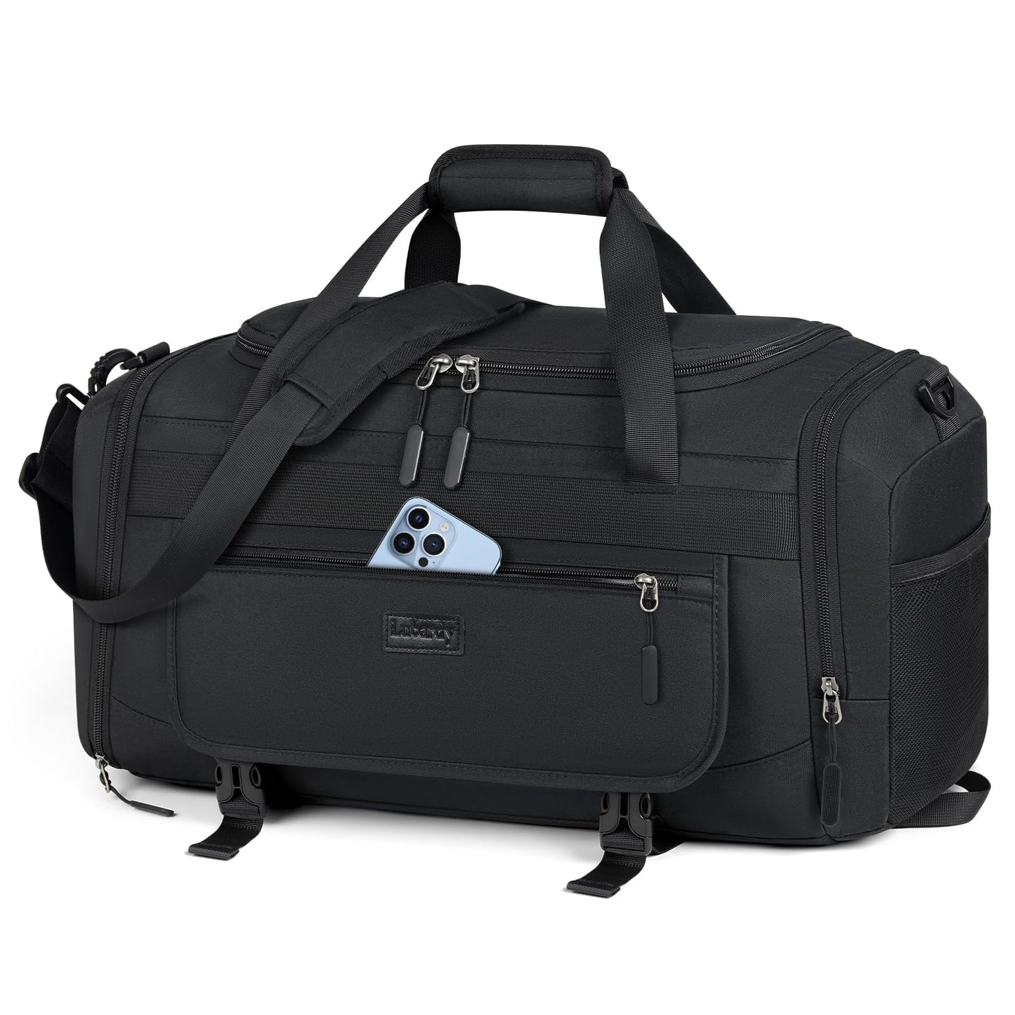 IGOLUMON Gym Bag for Men 40L Sports Duffel Bags Gym Duffle Bag Women with Shoe Compartment & Wet Pocket Water Resistant Travel Duffel Bag Lightweight Weekender Overnight Bag Black