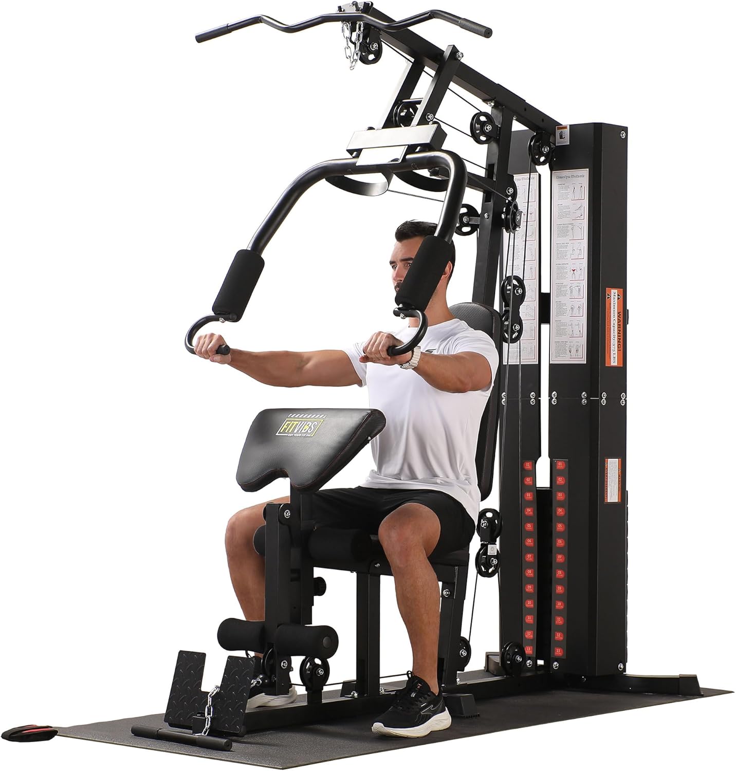 BalanceFrom Multifunctional Home Gym Workout Station with 160LBS Weight, Comes with Floor Mat Stack, Comes with Floor Mat