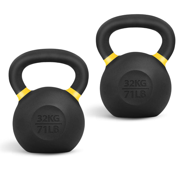 Yes4All Powder Coated Cast Iron Kettlebell Strength Training Kettlebells Weight Set for Full Body Workout, Home Gym