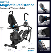 Teeter FreeStep Recumbent Cross Trainer Stepper, Zero-Impact Exercise Bike Alternative w/Patented Physical Therapy Stride, Up to 350lb, Free App w/Trainer Workouts