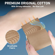 PreCut Kinesiology Tape for Knees, 12 PCS Waterproof KTQUICK Knee Tape for Knee Pain Relief Pre Cut, Original Cotton Athletic Knee Tape, Waterproof & Hypoallergenic Latex-Free for Sports (Black)