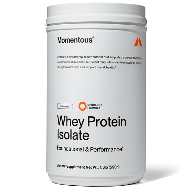 Momentous | Essential Grass-Fed Whey Protein Isolate, 24 Servings Per Pouch for Essential Everyday Use, Gluten-Free, NSF Certified (Chocolate)