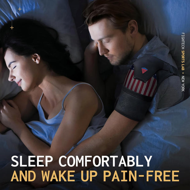 Shoulder Brace - Support & Injury Prevention Brace- Joint Pain Releaser- Shoulder Compression Wrap Strap - Adjustable Injury Accessories for Shoulders - Premium Quality Strap by FIGHTECH (Pink, L-XL)