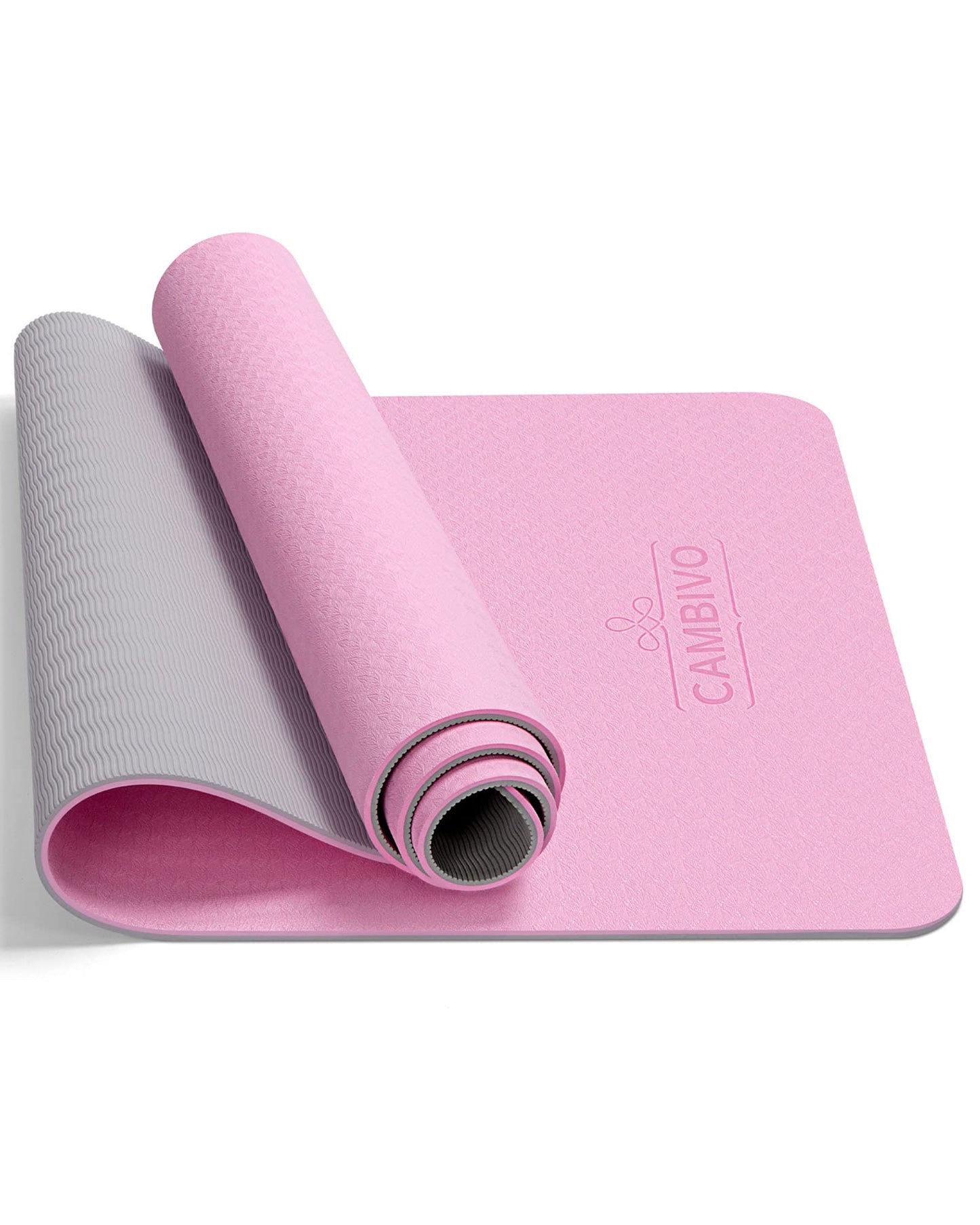 CAMBIVO Yoga Mat for Women Men Kids, 1/3 & 1/4 & 2/5 Inch Extra Thick Yoga Mat Non Slip, 72" x 24" TPE Yoga Mats, Workout Mat with Carrying Strap for Yoga, Pilates and Floor Exercises