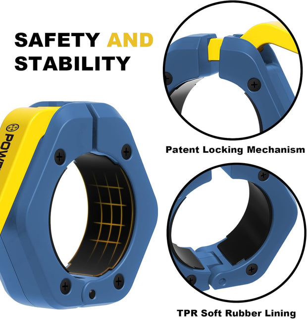 POWER GUIDANCE 2 inch Magnetic Barbell Collars, Quick Release Barbell Clamps for Olympic Lifts and Strength Training (Blue)