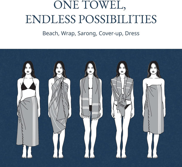 LANE LINEN 6 Pack Oversized Pre-Washed Lightweight Quick Dry Coral Beach Towels - 39"x71"