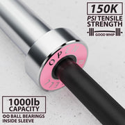 Synergee Open 15kg and 20kg Black Phosphate and Chrome Olympic Barbell. Rated 1000lbs for Weightlifting and Powerlifting.