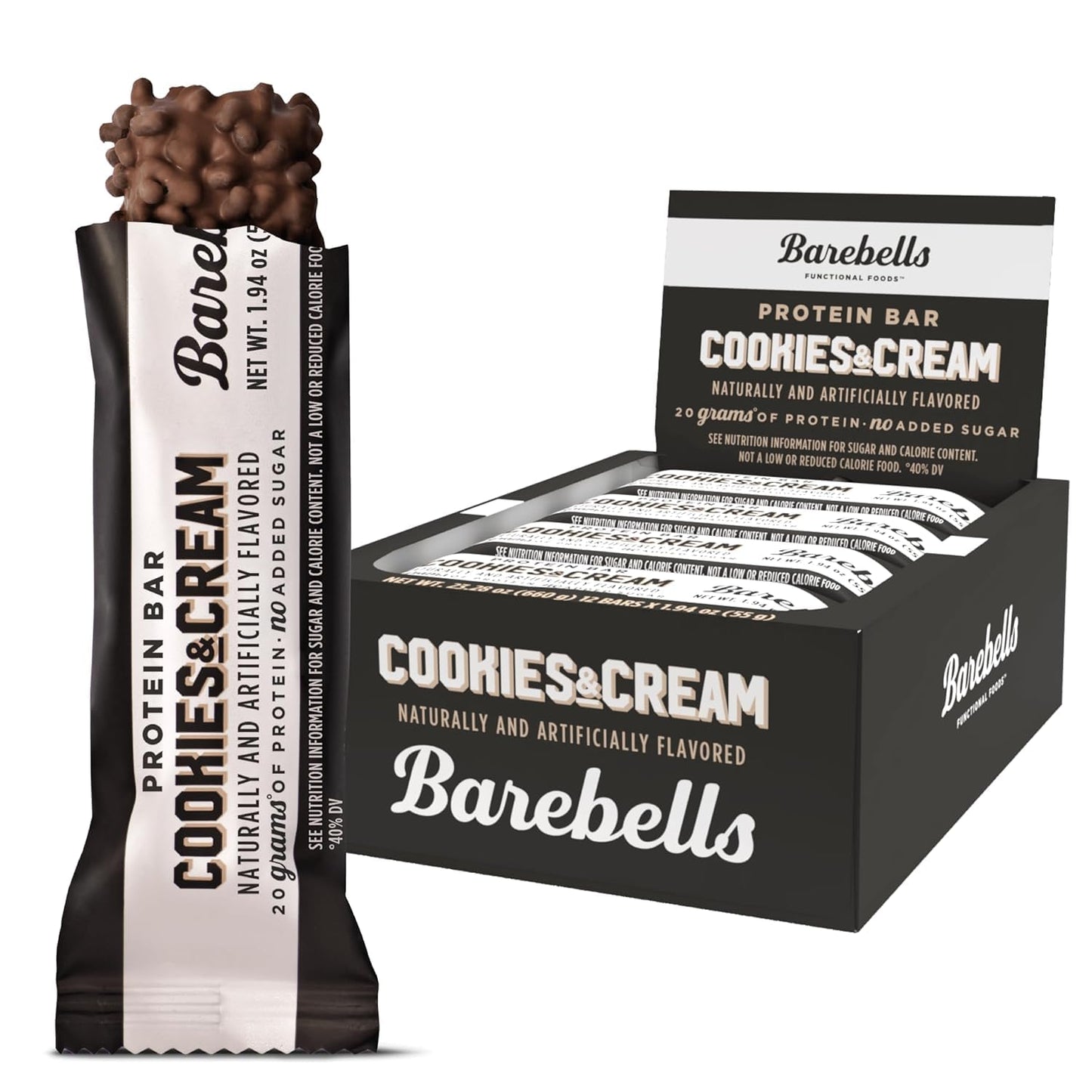 Barebells Protein Bars Variety Pack - 12 Count, 1.9oz Bars - Protein Snacks with 20g of High Protein - Chocolate Protein Bar with 1g of Total Sugars - Perfect on The Go Protein Snack & Breakfast Bars