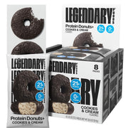 Legendary Foods 22gr Protein Donuts - Glazed Vanilla 8x (2 Donuts per Pack), High Protein, Zero Sugar, Gluten Free and Low Carb, Keto Friendly Snack, Healthy Donut for GLP-1, Diabetic, Bariatric Diets