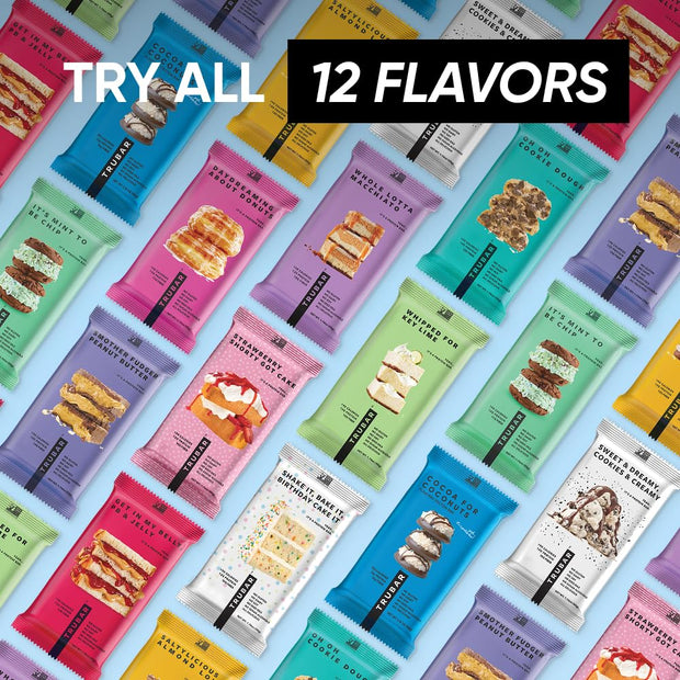 TRUBAR Vegan Protein Bar, Cocoa For Coconuts, Gluten Free, Plant Based Protein, Dairy Free, Non GMO, Soy Free, No Sugar Alcohols, 12G Protein, 12G Fiber, 23G Carb, On the Go Snack Bars, 12ct