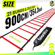 Teenitor Agility Ladder Speed Ladder Training Ladder for Soccer, Speed, Football Fitness Feet Training Carry Bag Agility Training Equipment 13 rungs, 23 feet