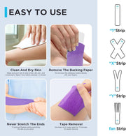 OK TAPE Kinesiology Tape Pre Cut Strips Bulk (150 PCS),Elastic Cotton Latex Free Hypoallergenic Athletic Tape Roll for Muscle Joint Knee,Waterproof k Tape 2in×10in/PCS