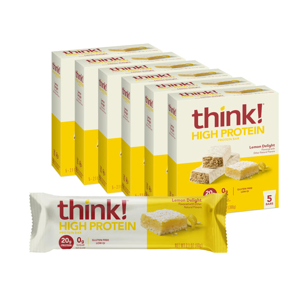 think! Protein Bars, High Protein Snacks, Gluten Free, Kosher Friendly, Creamy Peanut Butter, Nutrition Bars, 2.1 Oz per Bar, 12 Count (Packaging May Vary)