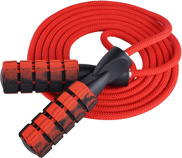 Jump Rope for Women & Men Adjustable Length Cotton Skipping Rope for Adults & Kids Workout Equipment for Weight Loss, Cardio, Boxing & Fitness Suitable for Home, Gym & School Use