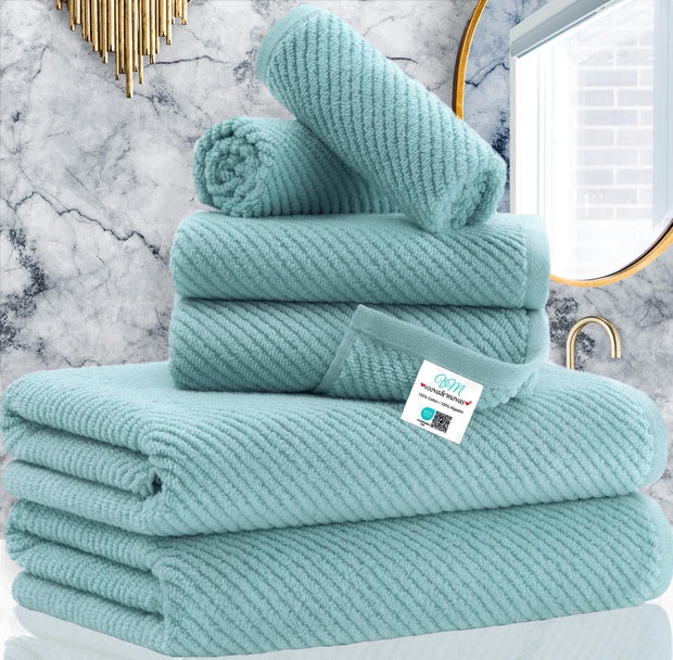 VOOVA & MOVAS Bathroom Hand Towels Set of 4, Large 18"x28" - 100% Cotton | Quick Dry | Light Weight | Thick | Soft | Absorption, Luxury Hand Towels for Showering, Hot Pink Bathroom Decor