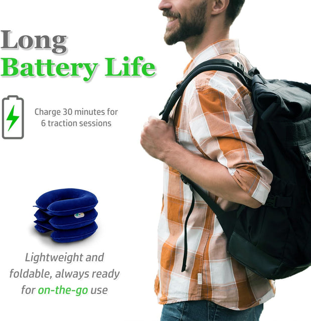 S Cervical Neck Traction Device for Instant Neck Pain Relief - Inflatable & Adjustable Neck Stretcher Neck Support Brace, Neck Traction Pillow for Home Use Neck Decompression