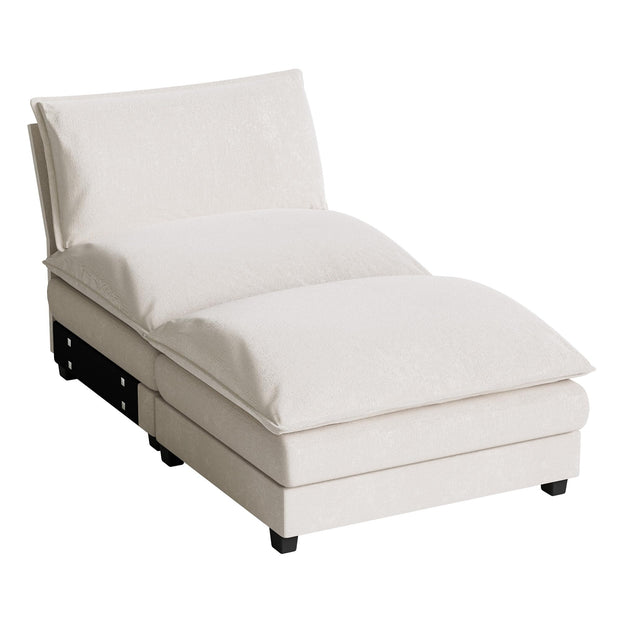 Homall 119" Modular Sectional Sofa, L Shaped Sofa Couch with Reversible Ottoman, DIY Combination Chenille Deep 3-Seat Cloud Couch for Living Room, Apartment (Light Grey, L Shaped Sofa)